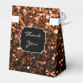 Brons oranje bruin koper faux sparkles Sweet 16 Bedankdoosjes (Achterkant)