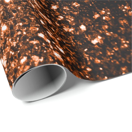 Brons oranje bruin koper faux sparkles Sweet 16 Cadeaupapier (Rol Hoek)