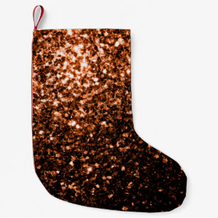 Brons oranje bruin koper namaak glitters fonkeling kleine kerstsok