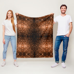 Brons oranje bruin koper nepschittert glinstert fleece deken
