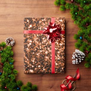 Brons oranje bruin koperen nepschittering glinster cadeaupapier