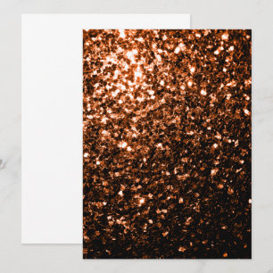 Brons Oranje Bruine glitters glinstert Uitnodiging
