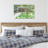 Brons Paardenbeeld van Butterfield Canvas Afdruk (Insitu (Slaapkamer))