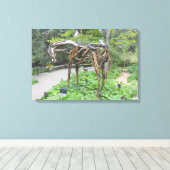 Brons Paardenbeeld van Butterfield Canvas Afdruk (Insitu (Houten vloer))