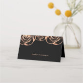 Brons Roos met bladeren op zwart  (Achterkant)