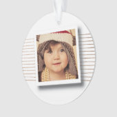 Brons Stripes Kerstmis Fotoboom Lijst Ornament (voorkant)