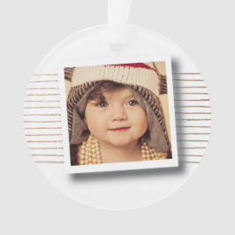 Brons Stripes Kerstmis Fotoboom Lijst Ornament