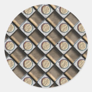Brons, zilver en goud ronde sticker