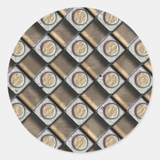 Brons, zilver en goud ronde sticker (Voorkant)