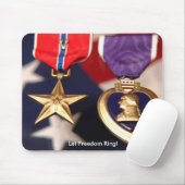 bronse ster en paarse hartmousepad muismat (Met muis)