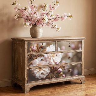 Bronskleurig blad Roze Dubbele Sakura Bloesem Tissuepapier