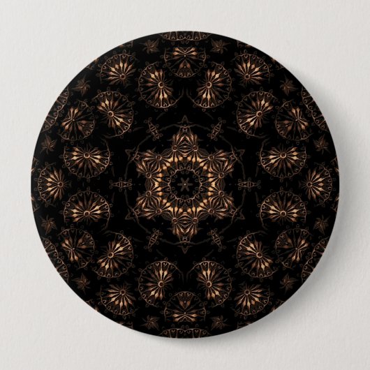 Bronstijd Mandala Ronde Button 4,0 Cm (Voorkant)