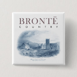 Bronte Country Haworth Kerk en pastorie Vierkante Button 5,1 Cm