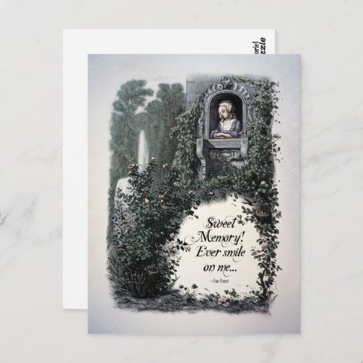 Brontë "Douce Mémoire" Carte Postale Victorienne (Devant / Derrière)
