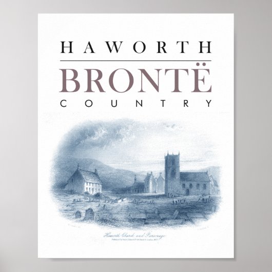Bronte Land met Haworth Church en Parsonage Poster (Voorkant)