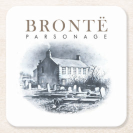 Bronte Parsonage Huis van de Brontes Vierkante Kartonnen Onderzetter
