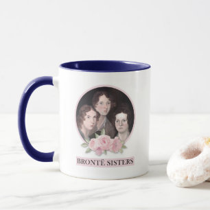 Bronte Sisters Portret met roze rozen Mok