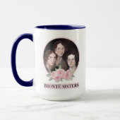 Bronte Sisters Portret met roze rozen Mok (Links)