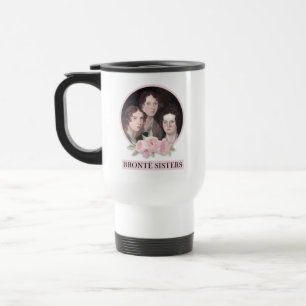 Bronte Sisters Portret met roze rozen Reisbeker