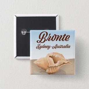 Bronte, Sydney, Australië vintage stijl reizen Vierkante Button 5,1 Cm