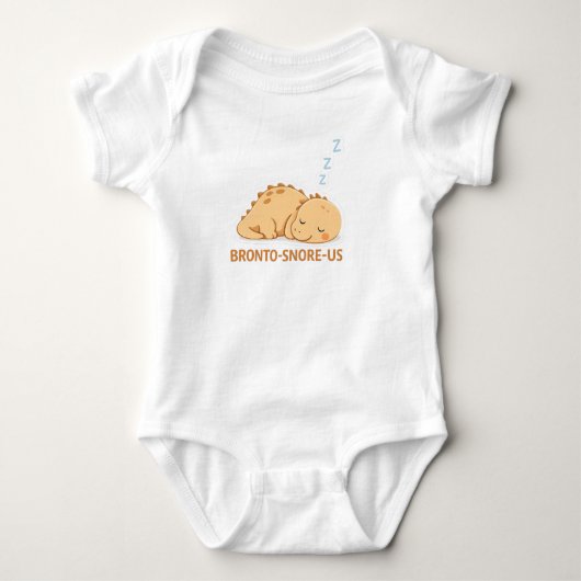 Bronto snore us Cute Dino Pun – Funny Kawaii Dinos Romper (Voorkant)