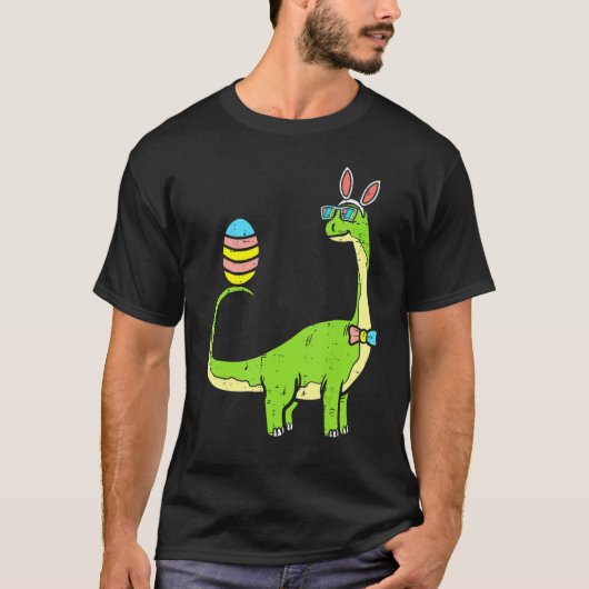Brontosaurus Bunny Ears Easter Day Dinosaur Di T-shirt (Voorkant)
