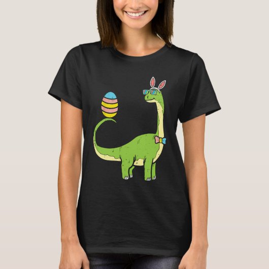 Brontosaurus Bunny Ears Egg Easter Day Dinosaur Di T-shirt (Voorkant)