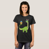 Brontosaurus Bunny Ears Egg Easter Day Dinosaur Di T-shirt (Voorkant volledig)