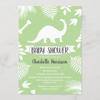 Brontosaurus Dinosaur Baby shower Kaart