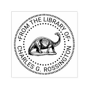 Brontosaurus Dinosaur Bibliotheek Boek Naam Zelfinktende Stempel