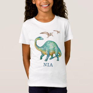 Brontosaurus Dinosaure T-shirt de fille personnali
