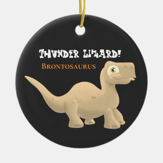 Brontosaurus en T-Rex keramisch Ornament (Voorkant)