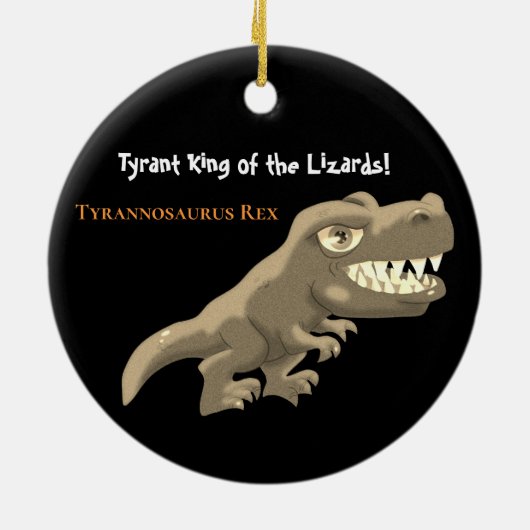 Brontosaurus en T-Rex keramisch Ornament (Achterkant)