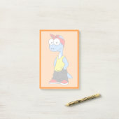 Brontosaurus gekleed in hiphop kleding. post-it® notes (Op bureau)