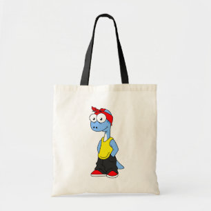 Brontosaurus gekleed in hiphop kleding. tote bag