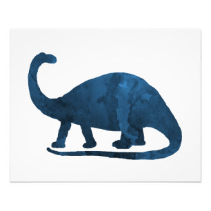 Brontosaurus - Navy Blue - Dinosaur Foto Afdruk