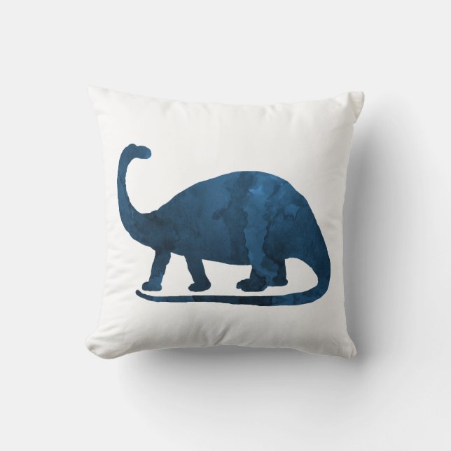 Brontosaurus - Navy Blue - Dinosaur Kussen (Voorkant)