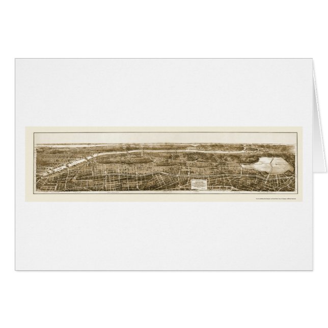 Bronx, carte panoramique de NY - 1897 (Devant horizontal)