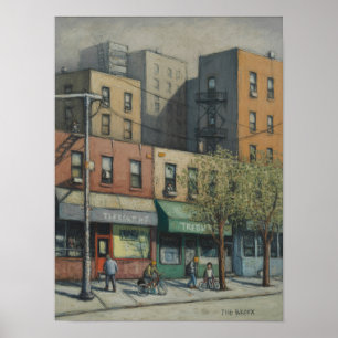 Bronx Gevels Straatscène Schilderij Poster
