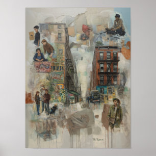 Bronx Graffiti Collage Kunst Poster
