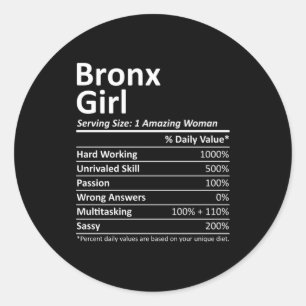 Bronx Meisje Ny New York Grappige Stad Thuis Roots Ronde Sticker