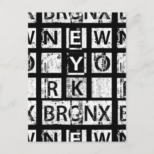 Bronx New York Grunge Typografie Briefkaart