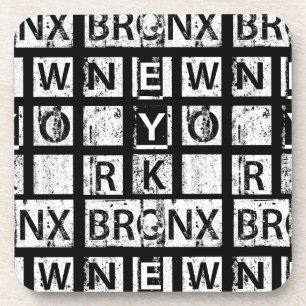 Bronx New York Grunge Typografie Drankjes Onderzetter