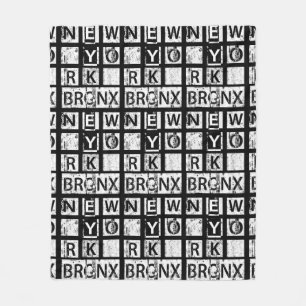 Bronx New York   Grunge Typografie Fleece Deken