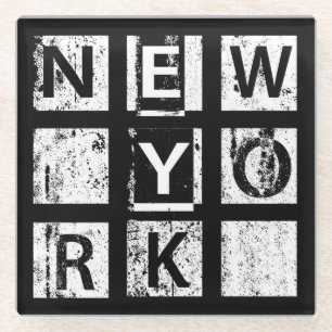 Bronx New York   Grunge Typografie Glazen Onderzetter