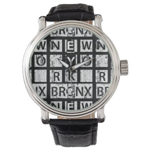Bronx New York Grunge Typografie Horloge