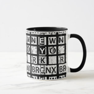 Bronx New York Grunge Typografie Mok