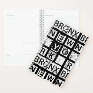 Bronx New York Grunge Typografie Planner