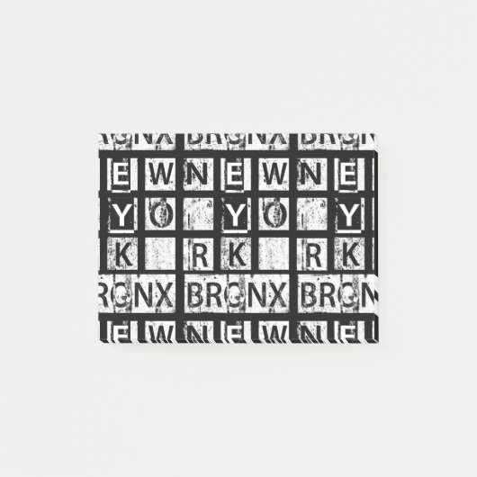 Bronx New York | Grunge Typografie Post-it® Notes (Voorkant)