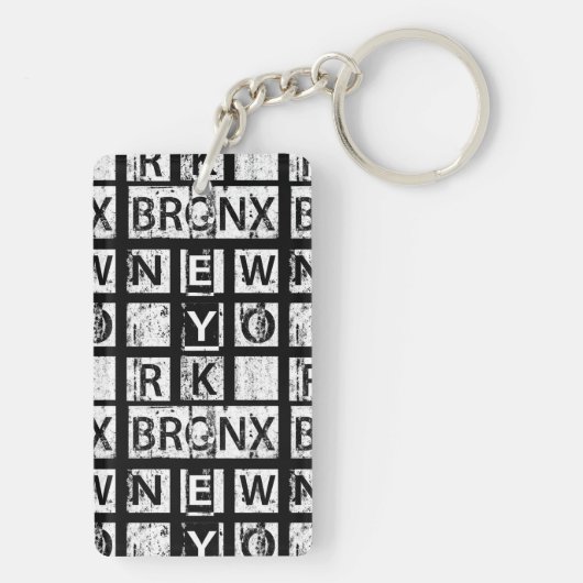 Bronx New York | Grunge Typografie Sleutelhanger (achterkant)
